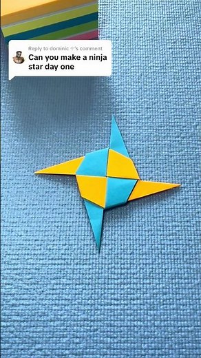 How to make a sticky note origami ninja star #origami #diy #papercraft #paperfolding