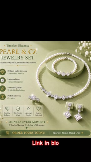 Elegant Dubai Pearl & CZ Wedding Jewelry Set ✨ #pearljewellery #followtrend #shorts #jewelryshorts