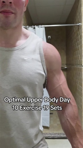 Heres an optimal upper body day with all s-tier movements imo. Best workout Ive had in a while. First 2 exercises were 3 warmups then 1 on the rest followed by working sets of 6-8 reps to failure or close. Took about an hour and 20 mins to finish. #gymtok #workout #upperbodyworkout #upperbodyday #upperbodyworkouts