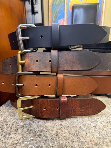 Handmade Leather Belt, 1.5” Buffalo Full Grain, Removable Buckle, Made in USA - Etsy