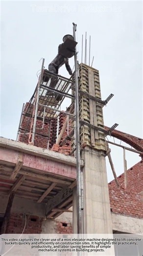 Genius Mini Elevator Machine Lifts Concrete Buckets Fast!
