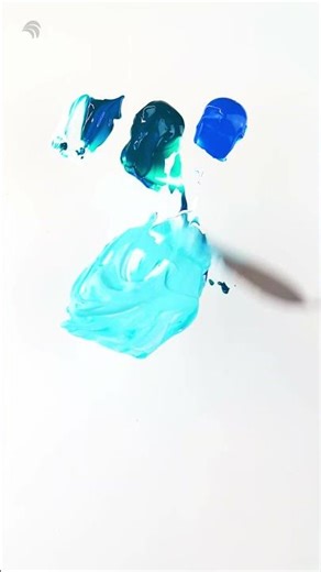 Color Mixing White Green Cyan Satisfying Paint Mixing ASMR