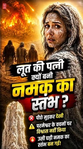 Why did Lot's wife turn into a pillar of salt? 😱 A true Bible story #shorts