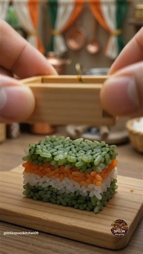 🇮🇳 World's Smallest Tiranga Sushi Recipe! | 15 August Special #Shorts