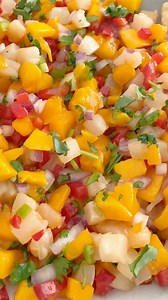 1.7K views | This refreshing pineapple mango salsa is our go to for a summer-y appetizer! Comment “recipe” to get it in your DMs. https://pipingpotcurry.com/pineapple-mango-salsa/ #mangosalsa #mangolover #cincodemayo #mexicansalsa | Piping Pot Curry | Facebook