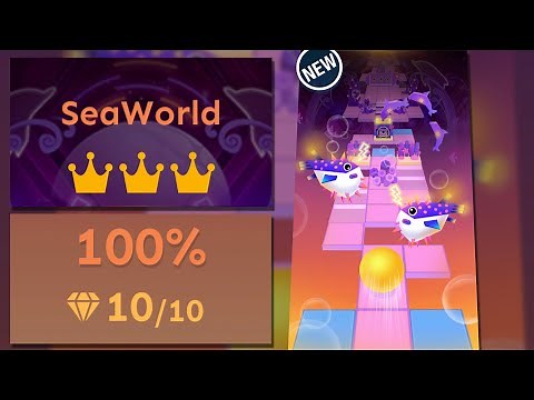 Rolling Sky Bonus 35 SeaWorld 100% Clear All Crowns & Gems