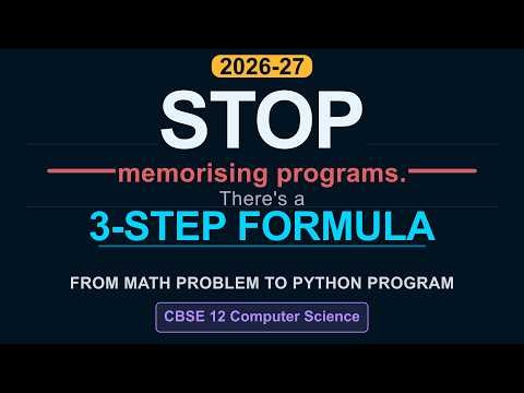 Math Problem to Python Program: The 3-Step Formula Every Class 12 Student Needs