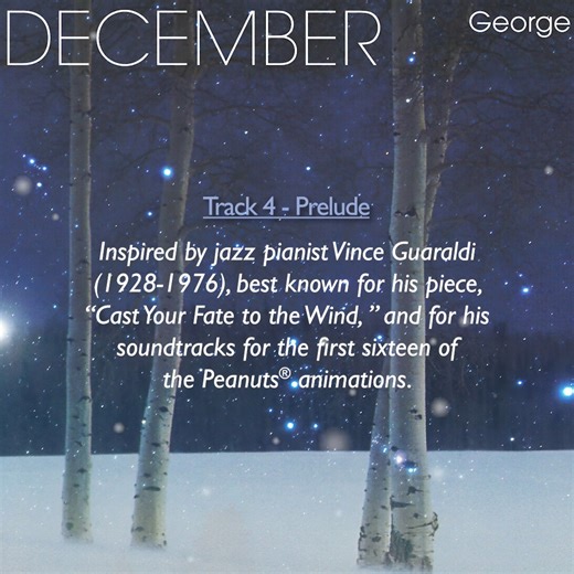 George has recorded two albums of Vince Guaraldi compositions: Linus & Lucy–The Music of Vince Guaraldi, Vol 1 and Love Will Come–The Music of Vince Guaraldi, Vol 2. Which is your favorite? Listen to the full December album now at fanlink.to/georgewinston-december | George Winston