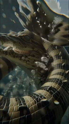 Giant Anaconda vs Crocodile – Who Wins? 🐍🐊 #shorts