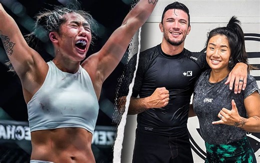 Angela Lee is relieved to see husband Bruno Pucci at featherweight