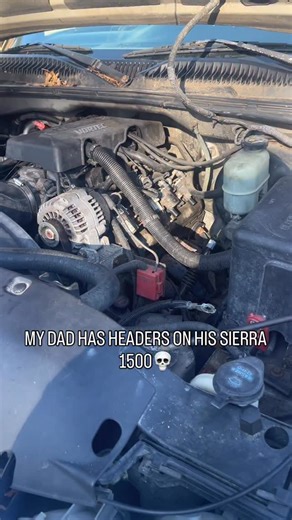 Dinkkk on Instagram: "MY DAD HAS HEADERS ON HIS SIERRA 1500💀 #V8 #musclecars #Chevy"
