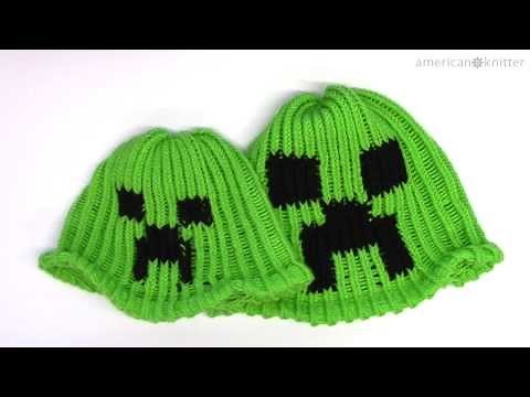 How to make a Minecraft Creeper Beanie Hat on a round loom