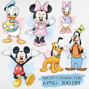 Mickey Mouse Clipart, Watercolor Mickey, Mickey Minnie PNG Clipart, Hand Draw Mouse, Retro Classic Mickey, Mickey Mouse & Friends Best PNG - Etsy