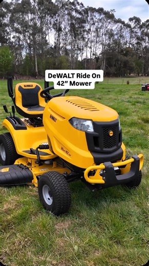 Bunnings Trade on Instagram: "Meet the DEWALT 20HP V-Twin Ride-On Mower, built for serious lawn domination with a powerful Kohler engine, 42” cutting deck, and smooth handling for a clean, efficient finish. Available via Special Orders at Bunnings, with delivery included to get you mowing faster. I/N: 0497408 #BunningsTrade #BunningsTradeFinds #TradieTools #RideOnMower #DeWALT #ToolsOnTheGreen"