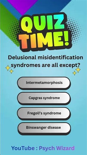 Who is the Imposter? 🎭 | Delusional Syndromes MCQ #psychiatry