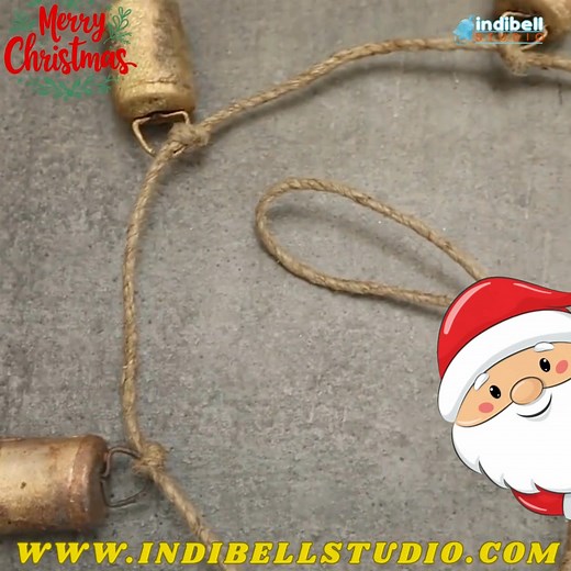 Rustic Bell Garland for Holiday Decor Give your holiday setup a lift with this rustic bell garland that fits mantles, stair rails, shelves.The aged look adds warm texture, and the compact size layers easily with greenery or lights. #holidaydecor #homedecor #bellgarland #rusticbells #mantledecor #diyprojects #garlandideas #seasonaldecor #indianbells #craftsupplies #christmasdecor #homeideas #winterdecor | Indibell Studio