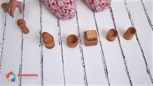 Montessori Wooden Baby Toy Set – Rolling Drum, Interlocking Discs, Object Box, Egg in Cup, Bell Cylinder - Etsy