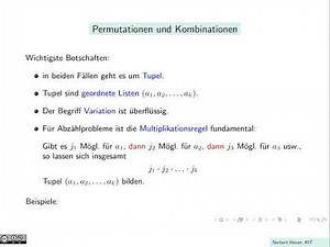Permutations and combinations: Basic formulas of combinatorics