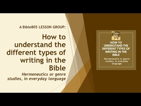 How to understand the different types of writing in the Bible, a collection of hermeneutics lessons