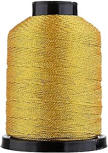 Metallic Thread Cord 218-Yard with 6 Strands Shiny Finish Suitable for Bracelets/DIY Projects/Wristbands/Crochet/Bookbinding (Gold)