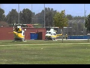 L.A. County fire 2 bell 412s landing