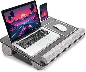 Lap Desk - Lap Desk for Laptop with Cushion - Laptop Desk for Bed - Portable Laptop Desk - Lap Pad for Laptop Computer - Computer Lap Tray - Travel Desk for Laptop