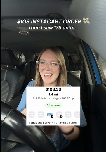 $108 Instacart order for how many items??? 👀 #instacartshopper #instacart #gigwork #deliverydriver #groceryshopping
