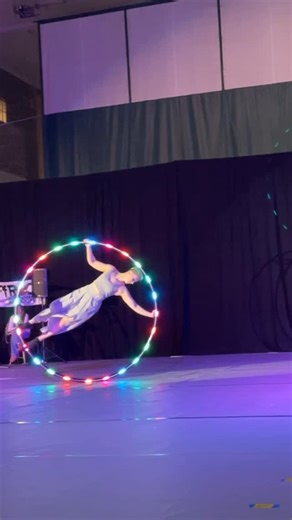 A Hermanson | Circus Artist on Instagram: "First time performing with my new wheel! Thank you 📸 @ellylouisecraig !! #circus #cyrwheel #cyr #circuseverydamnday #circusartist #ledcyrwheel"