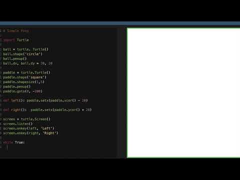 Simple Pong Game in Python Turtle