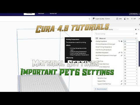 Cura 4.8 Tutorials - Material Settings - PETG Settings