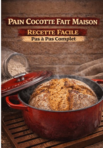 PAIN COCOTTE MAISON : INRATABLE 🍞 Aujourd’hui je vous partage ma recette de PAIN COCOTTE, nature ou aux céréales ✨ Une méthode simple, pour un pain croustillant dehors et moelleux dedans, même si tu débutes 👨‍🍳 📝 Ingrédients \t•\t450 ml d’eau \t•\t600 g de farine T00 \t•\t10 g de sel \t•\t1 g de levure fraîche / 1 g de levure sèche (idéalement 0,3 g de levure sèche) \t•\t120 g de graines (optionnel, selon vos goûts) Teste une fois… tu ne feras plus jamais ton pain autrement 😍 #paincocotte #