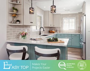 [Hot Item] Apartment Small Kitchen Prefab New Model Oak Solid Wood Kitchen Cabinet Kitchen Units