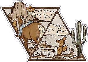Wickedgoodz Western Cowgirl Vinyl Decal - Southwestern Bumper Sticker - for Laptops Tumblers Windows Cars Trucks Walls