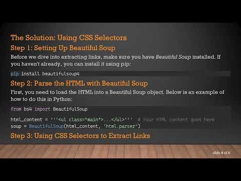 How to Find All Links Inside Nested Lists Using Beautiful Soup