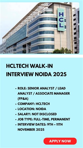 Apply Now: https://www.jobsopportunity.in/blog/hcltech-walk-in-interview-noida-2025 #WorkFromHome #RemoteJobs #WorkFromAnywhere #WalkinInterview #JobFair #WalkinJobs #JobAlert #Internship #InternshipOpportunity #HiringInterns #RemoteWork #RemoteJob #HybridJobs #HybridWork #FlexibleJobs #WorkLifeBalance | Jobs Opportuniti