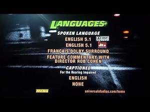 The Fast & The Furious 2001 DVD (2009 Reprint) DVD Menu Walkthrough