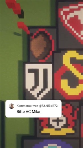 AC Milan Logo pixel art #minecraft #pixelart #gaming #shorts #short