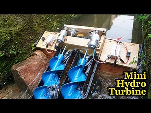 DIY . Mini Hydro with 2 Archimedes . Screw Turbines