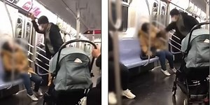 The moment a man slaps a 34-year-old woman in the face on the New York subway