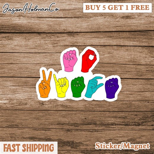 No Kings Hand Sign LGBTQ  Sticker | Political Protest Decal | Resistance Vinyl Decal | Anti Trump Waterproof Sticker