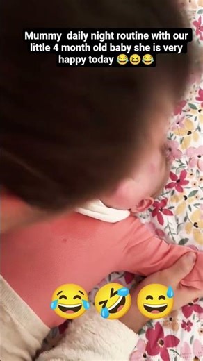 Mummy daily night routine with our little 4 month old baby she is very happy today 😂#babygirl#laugh