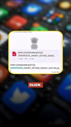 Viral PDF | War Lockdown Notice 😱 | Hackers PDF/Image/Link Mein Malware डाल देते है | #shorts #facts