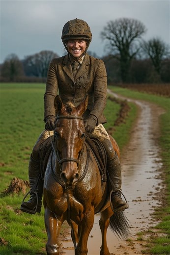 91K views · 1.7K reactions | Ended up wearing more mud than the horse today — but I can’t stop smiling!  #GoodRide #MessyFun #EquestrianLife #TrueRider #RidingAdventures #MuddyButHappy #fblifestyle | Hooves, Paws & Hearts | Facebook