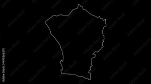 Erongo region map of Namibia outline animation