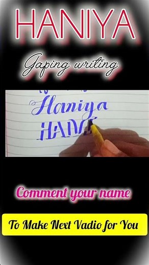 HANIYA 3D Name Art Tutorial 🔥 | Easy & Viral Calligraphy#Haniya#3DNameArt#Gaping3D#NameArt#Calligrap