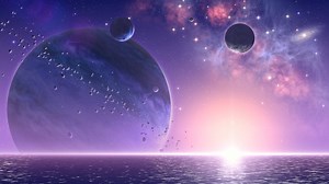 Purple Alien World Background