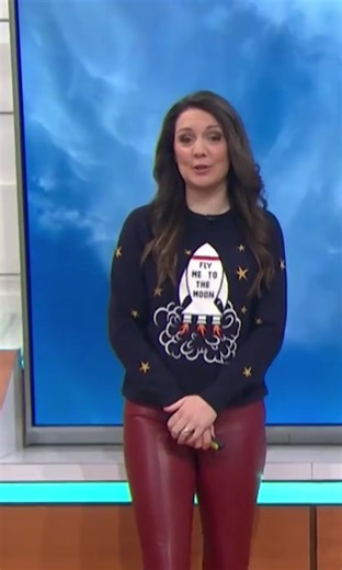 Laura Tobin's Stylish Red Leather Leggings