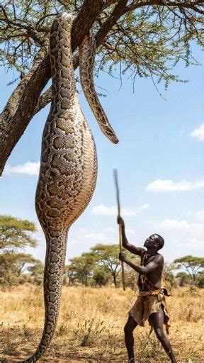 Primitive Human Discovers Treasure Inside a Python Description: A primitive human stumbles upon a massive python that has recently swallowed something unusual. After inspecting the creature, they uncover ancient, shimmering artifacts hidden inside its belly — a long-lost treasure. A moment of curiosity turns into shock and awe as the mysterious discovery is revealed. #grandmahero #unbelievable #animalrescue #wildlife #snakeattack #calfrescue #viralshorts #shorts #bravery #nature | Jajang Alves