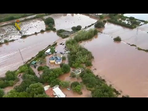 Heavy rains leave flooded areas on Spanish island Menorca | AFP