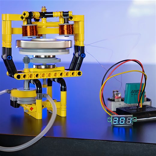Air-Powered Levitating LEGO Generator is More Than Just an Optical Illusion